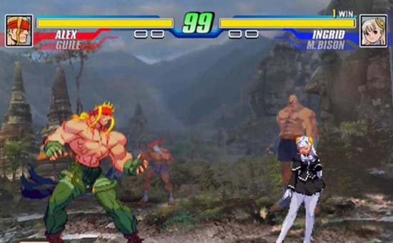 Playing Capcom Fighting Collection on Split Screen